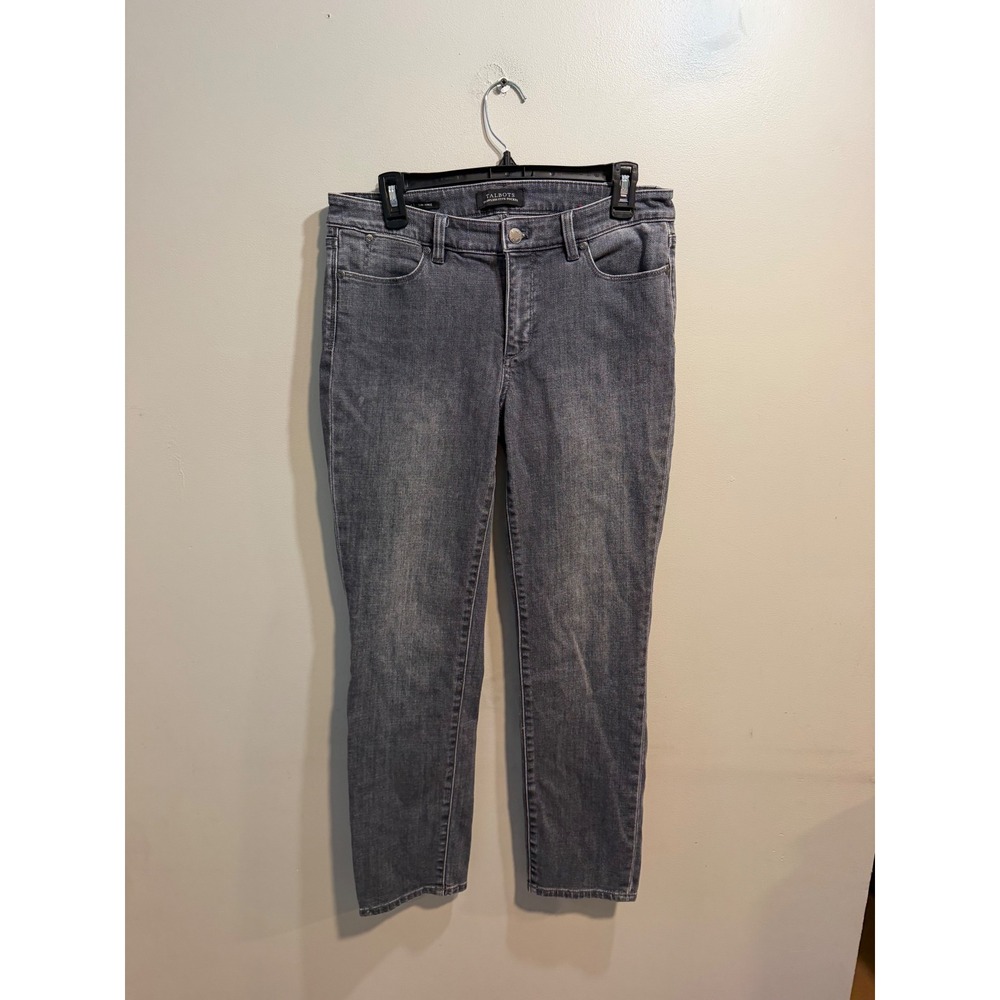 Talbots Flawless Five-Pocket Slim Ankle Jeans Grey Wash Size 6 Cotton Blend